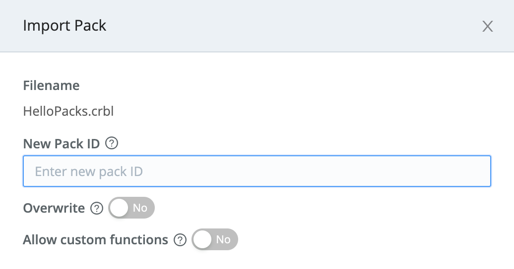 Renaming a Pack on import