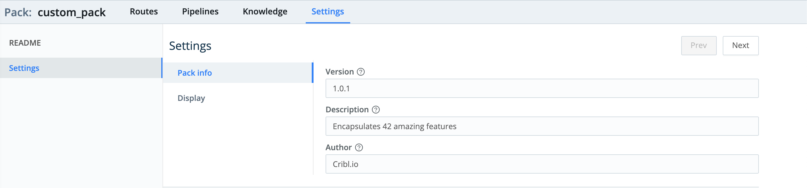 Editing Pack&rsquo;s metadata