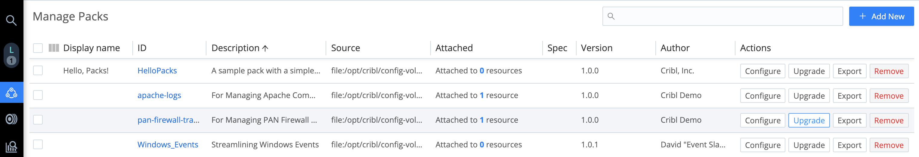 Upgrading an existing Pack