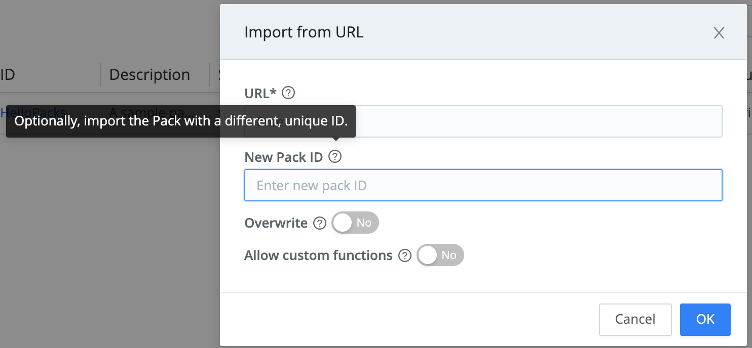 Confirming file import from URL