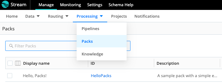 Packs, single-instance navigation