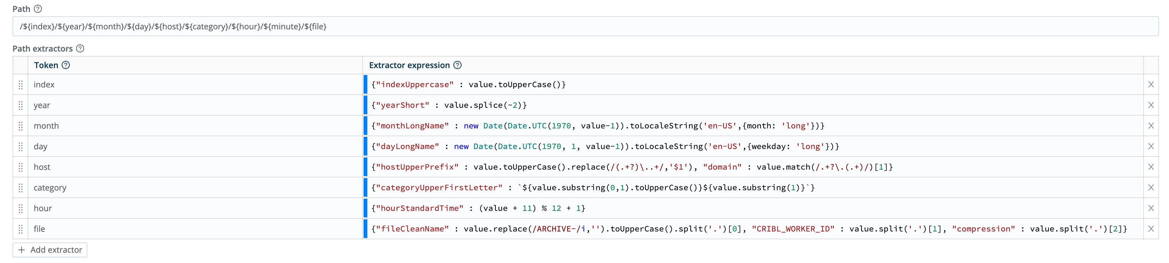 Using path extractors to transform timestamps