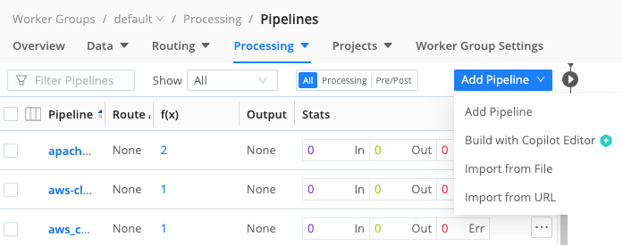 Create or import a Pipeline