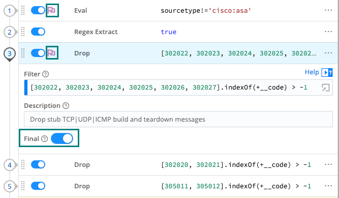 Functions in a Pipeline, some of them have Final flags.