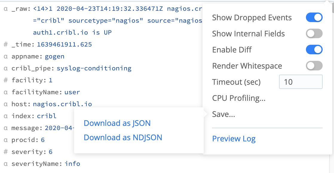 Saving sample data as JSON