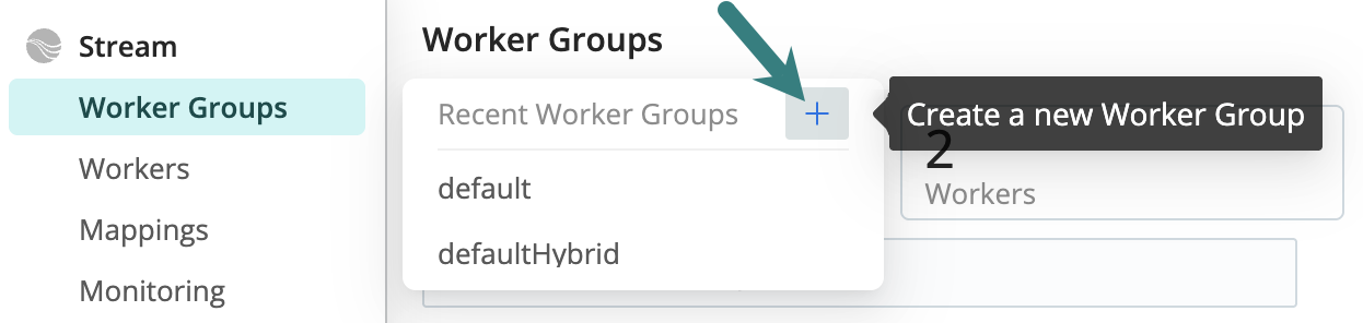 Creating a New Worker Group from Products Sidebar