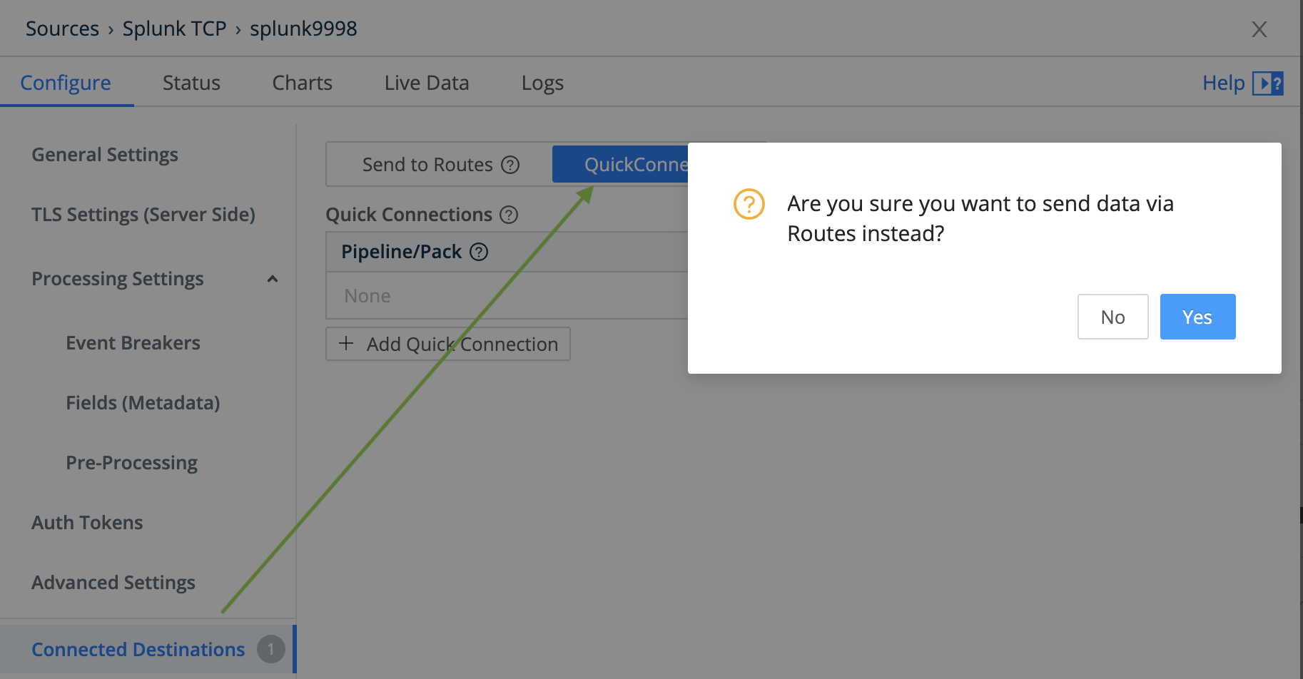 Switching a Source/Destination between worlds