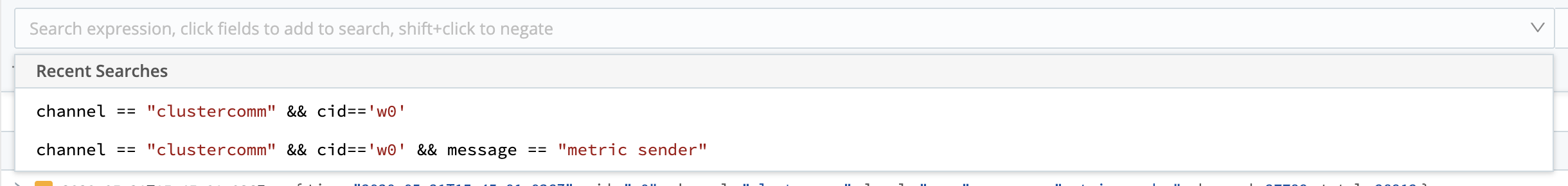 Retrieve recent searches