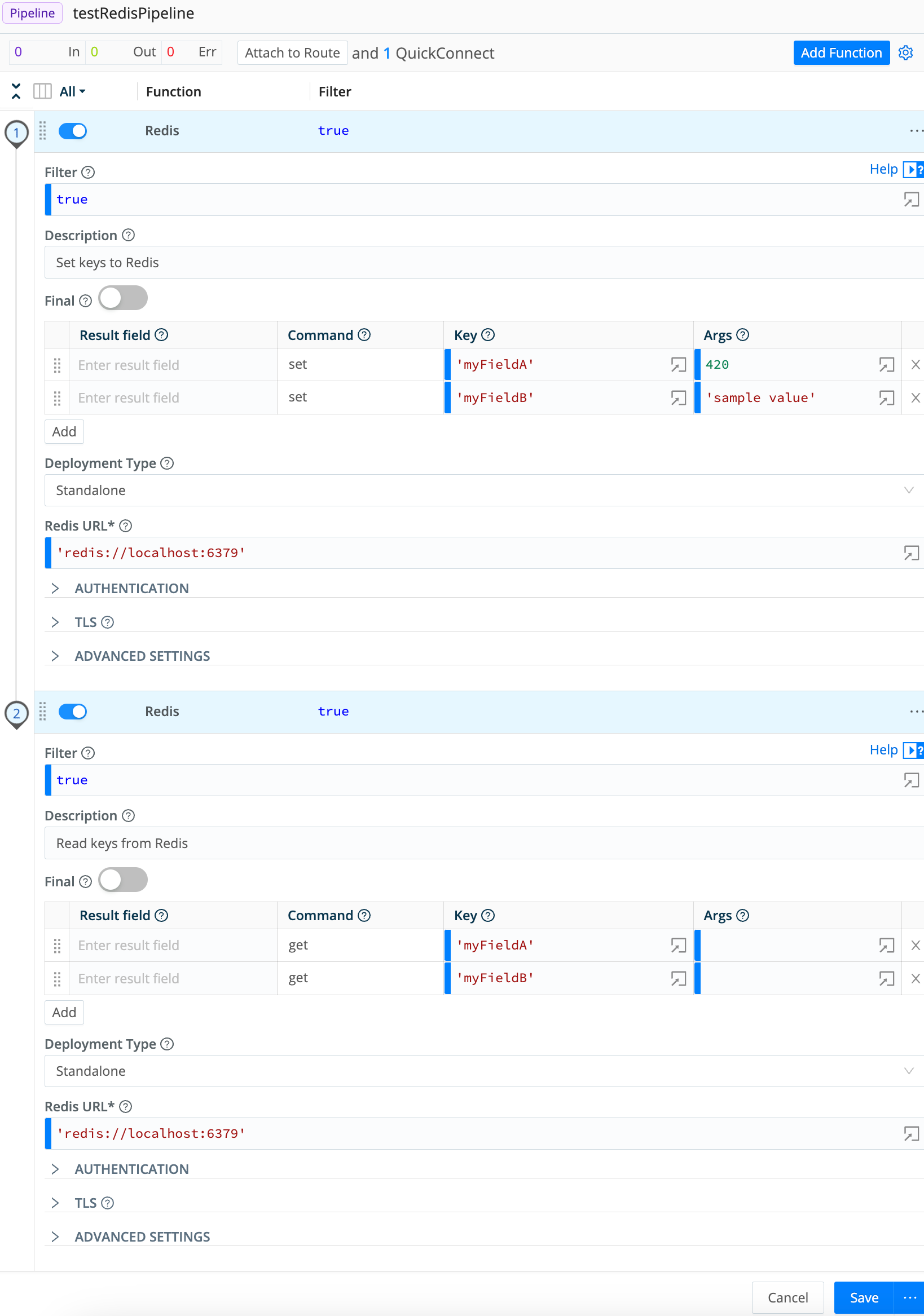 Redis set and get Functions
