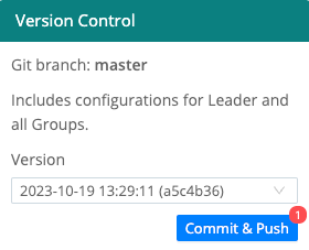 Git combined actions button