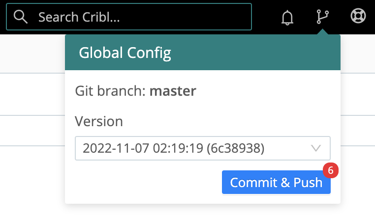 Git combined actions button