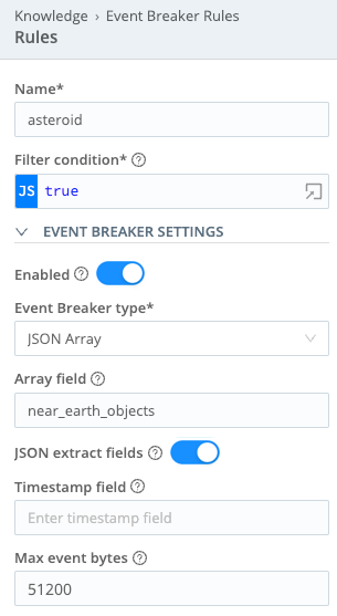Event Breaker Configuration (Pagination via URL Attribute)