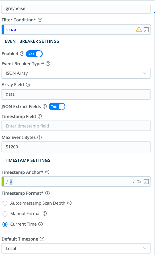 Event Breaker configuration