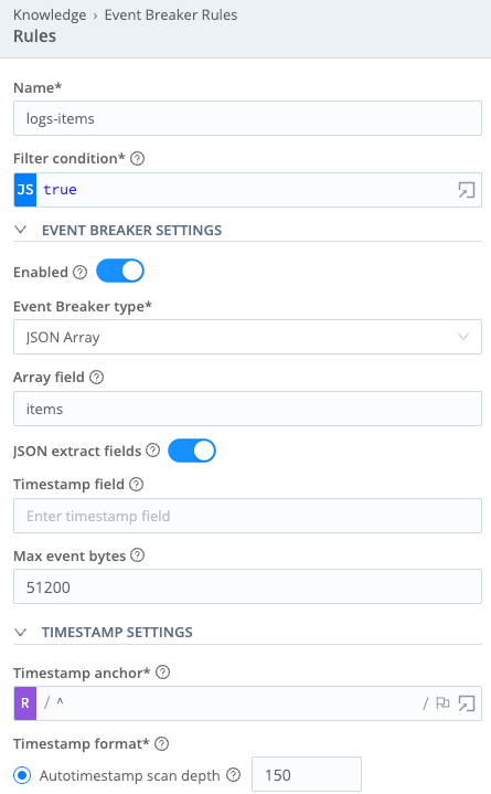 Event Breaker Configuration (Discover and Collect with Login Authentication)