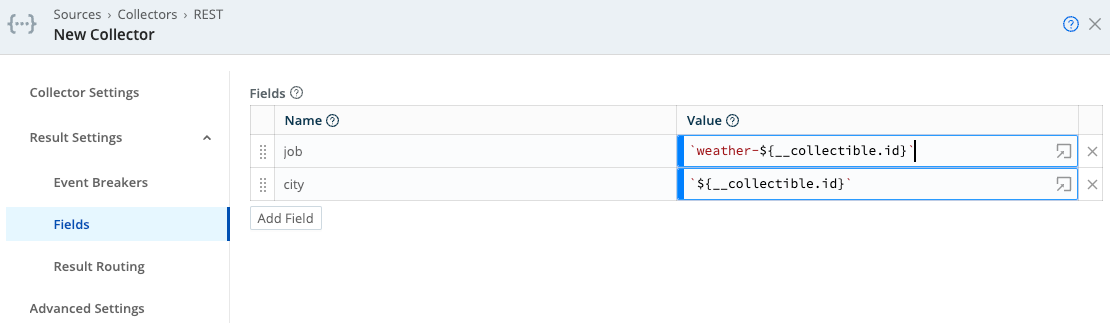 Fields configuration