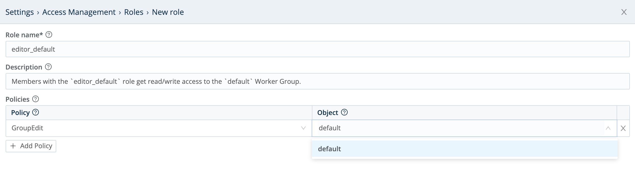Cloning a default Role