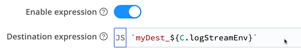 Destination expression enabled