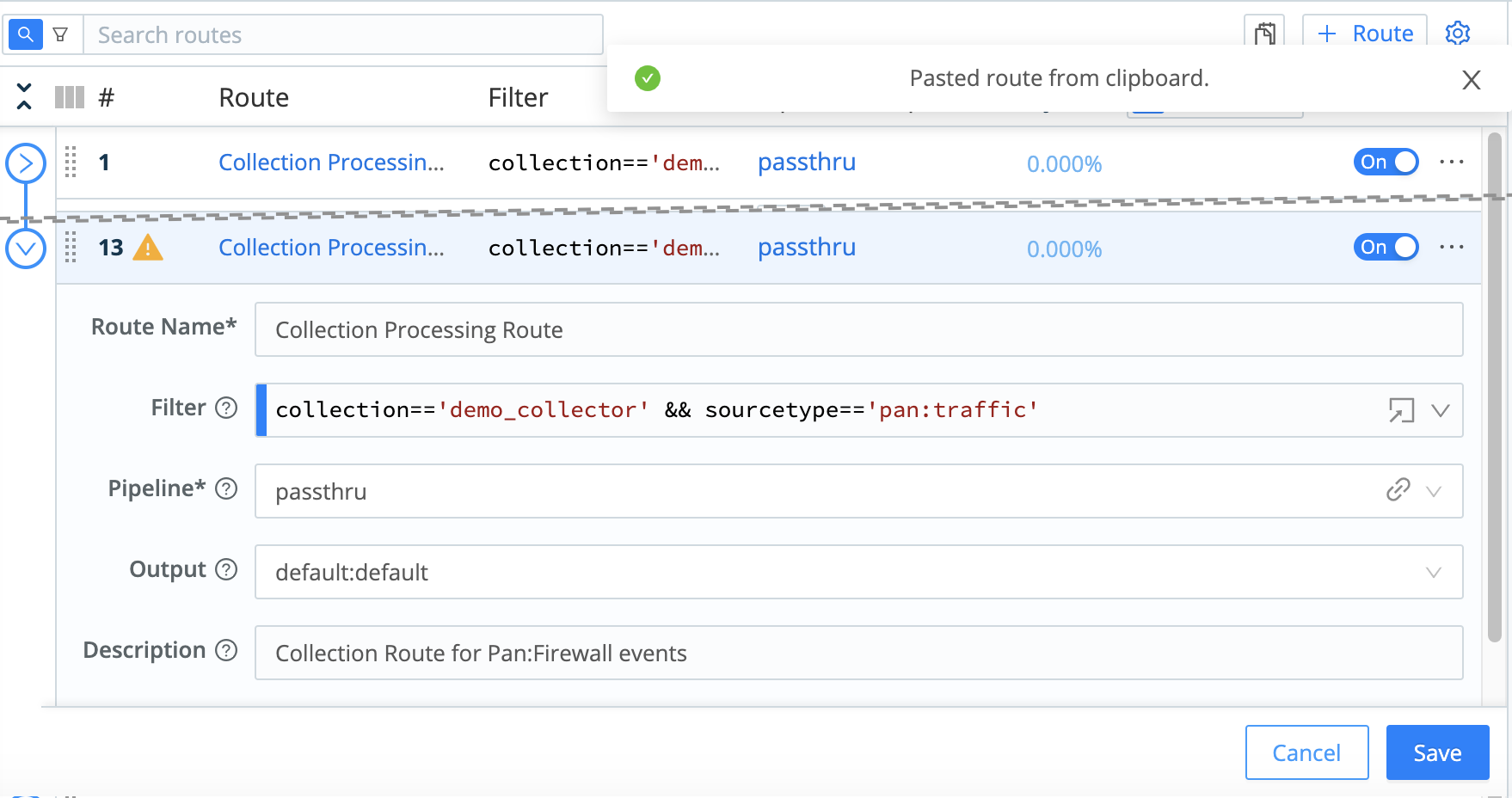 Pasted duplicate Route