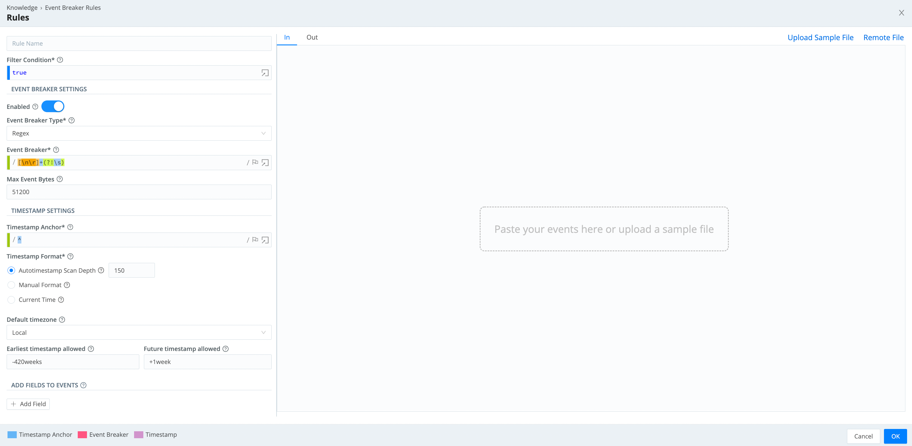 Adding a new Event Breaker rule