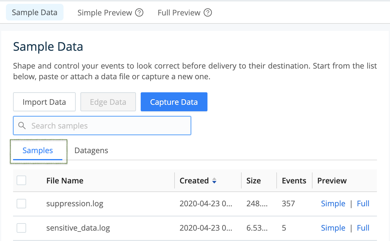 Managing sample files