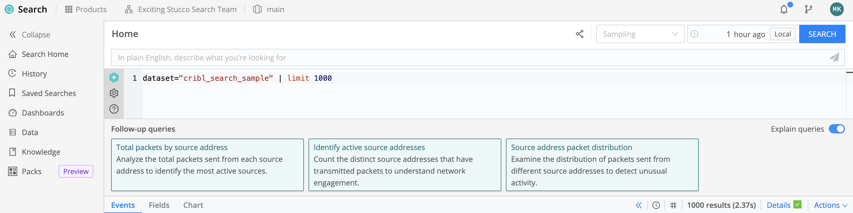 Explain queries selected