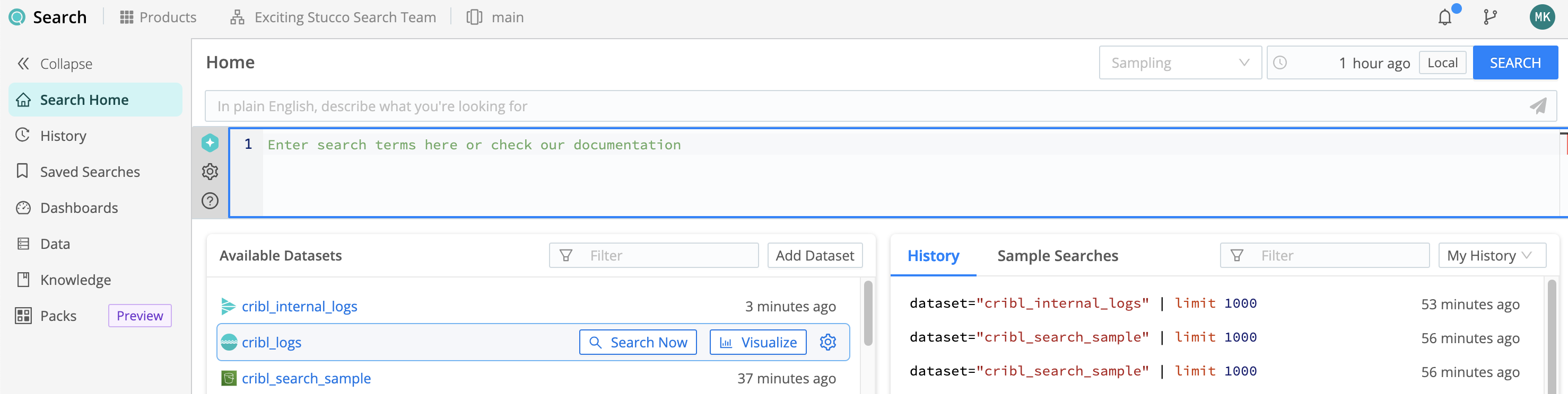 Cribl Copilot Visualize button