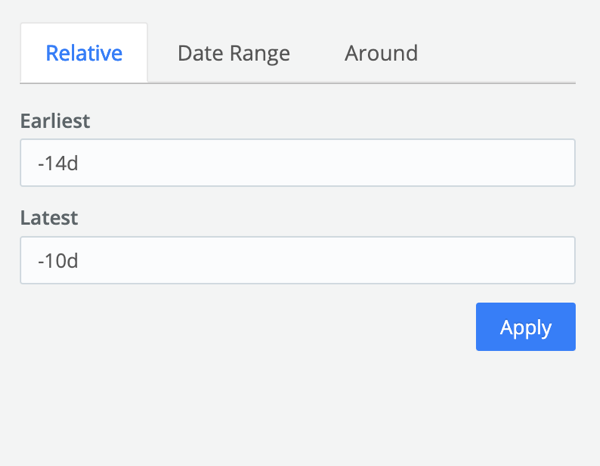 Earliest and Latest relative time range