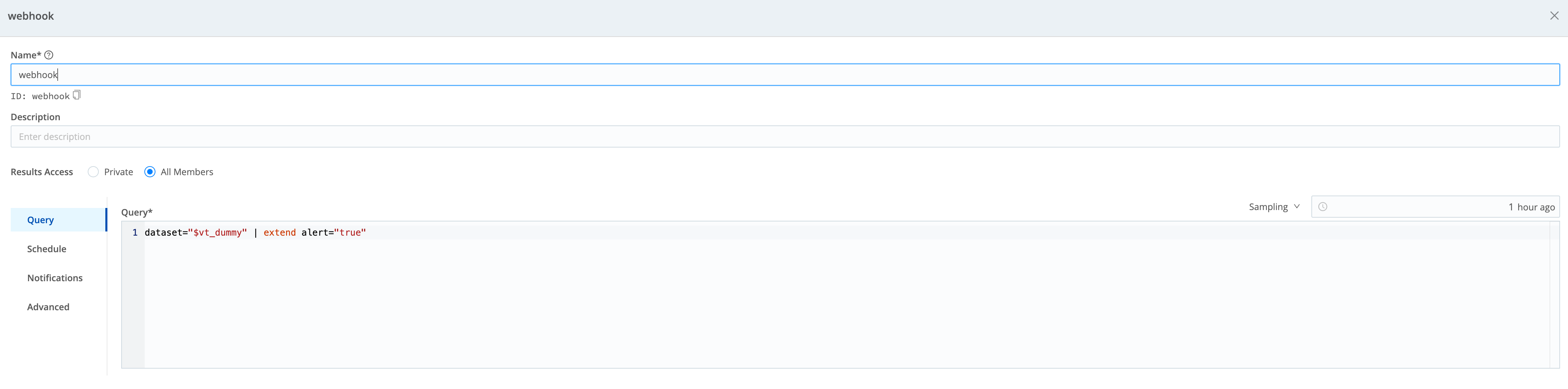 Saving the search configuration