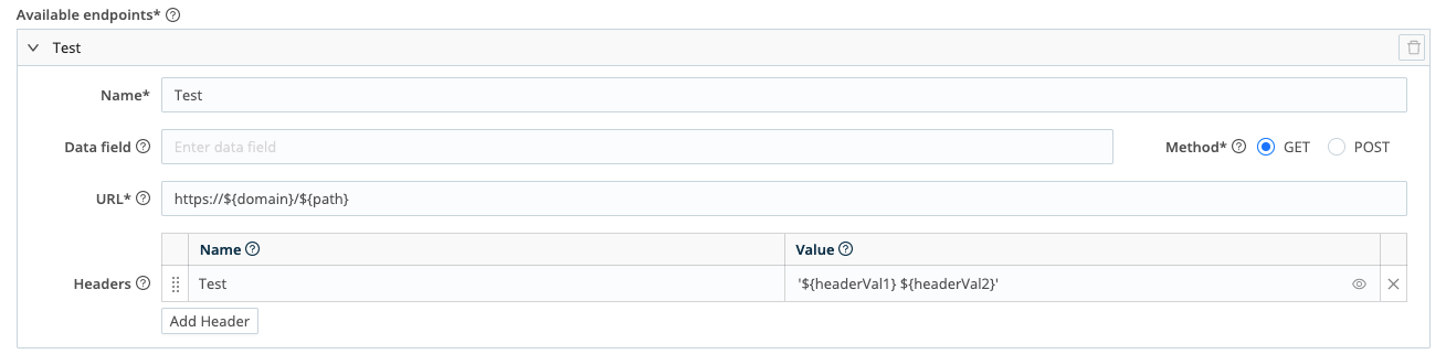 Generic HTTP API: Configuring dynamic query parameters