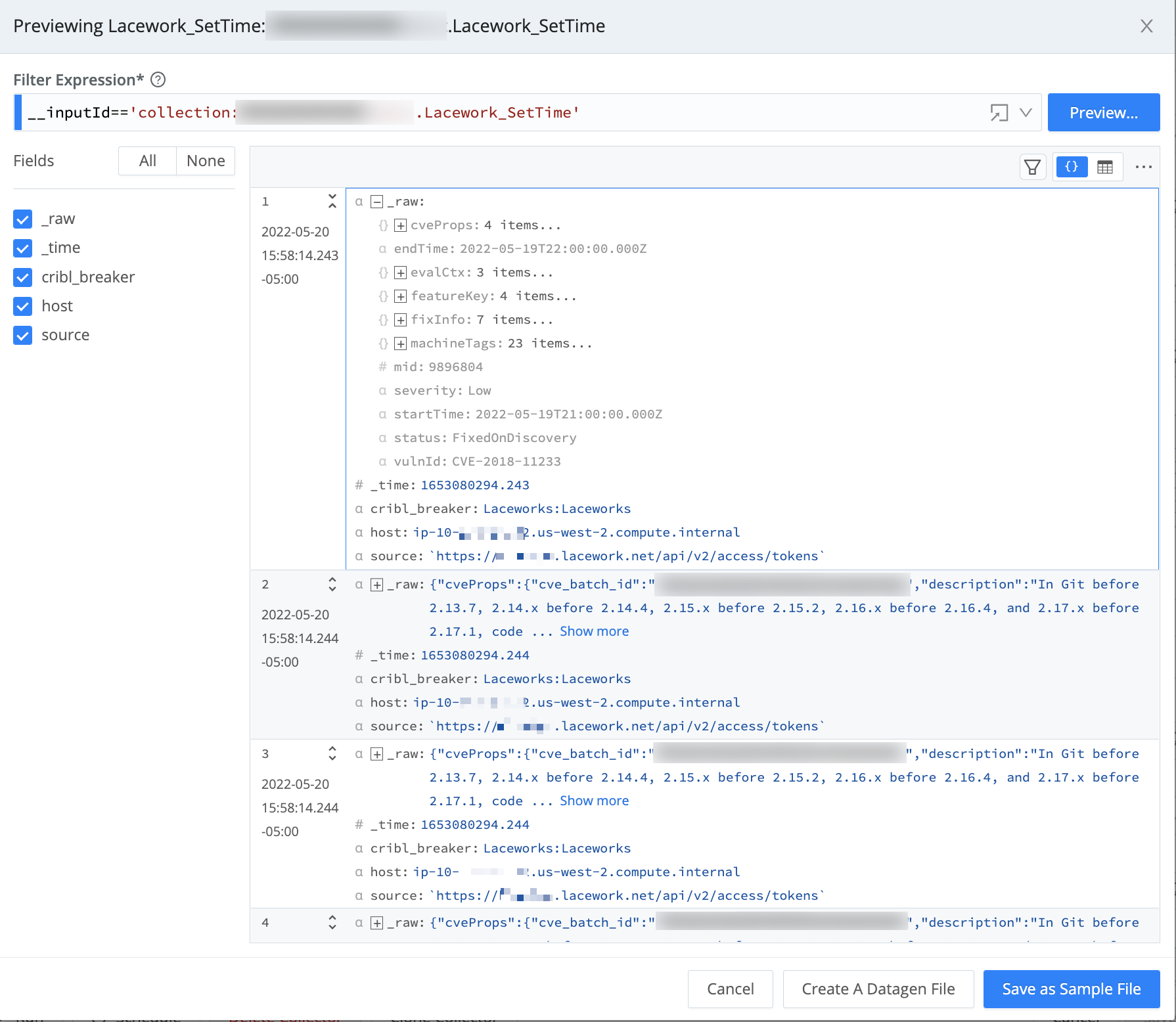 Data from the Lacework API