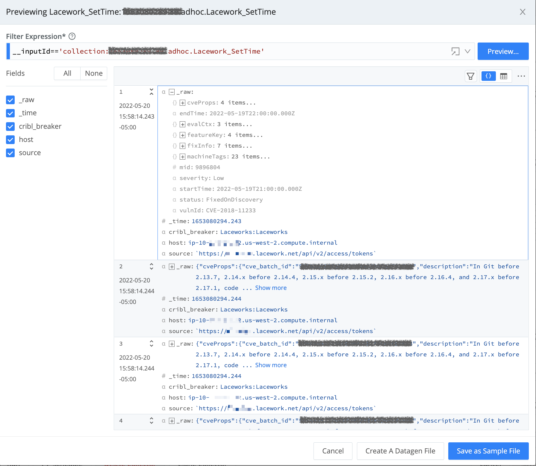 Data from the Lacework API