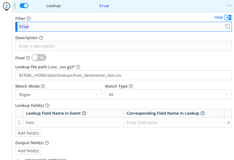 Lookup Function&rsquo;s configuration