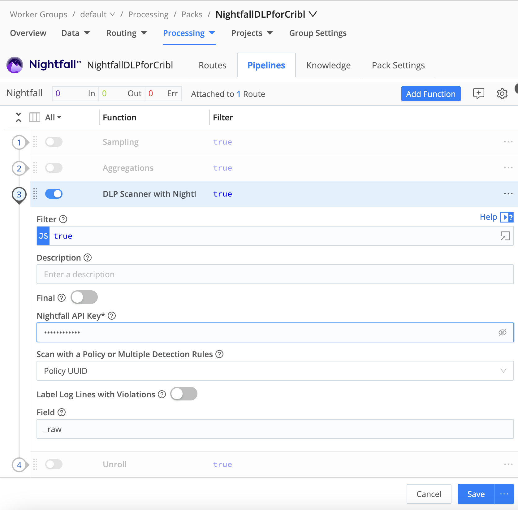 Selecting the Nightfall Pipeline