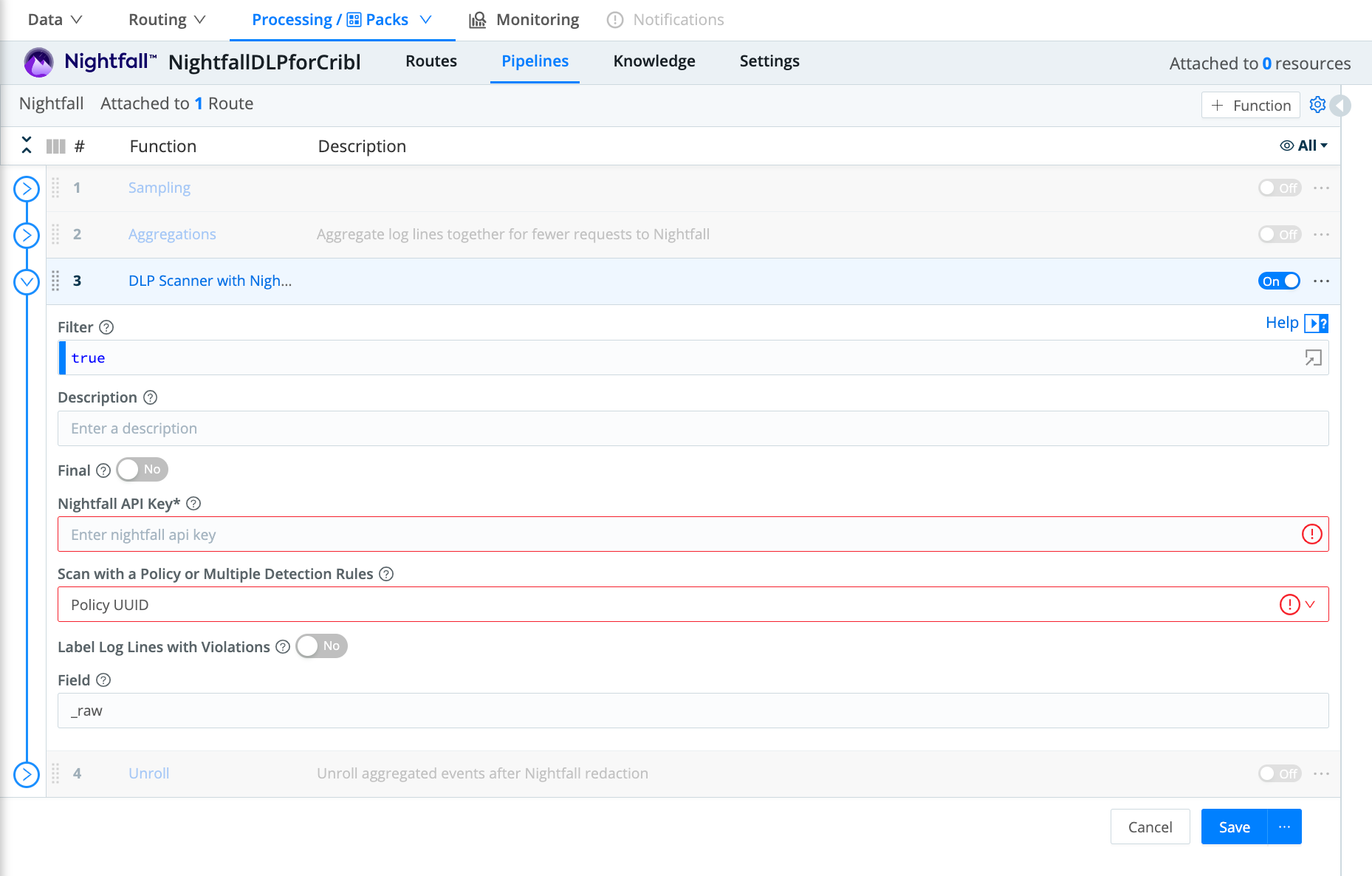 Selecting the Nightfall Pipeline
