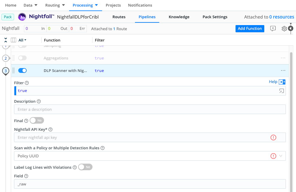 Selecting the Nightfall Pipeline