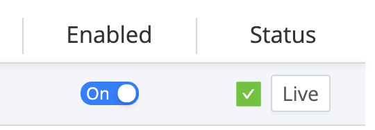 The Live button initiates capture
