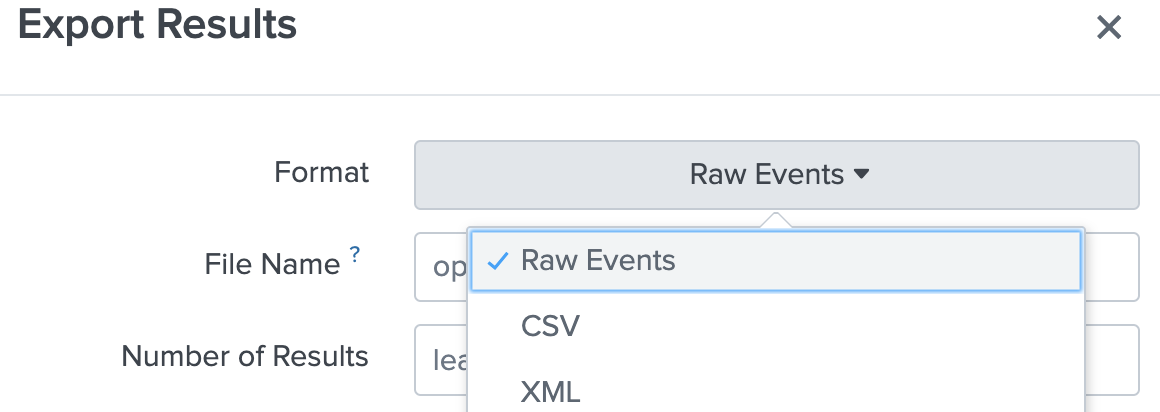 Exporting raw events