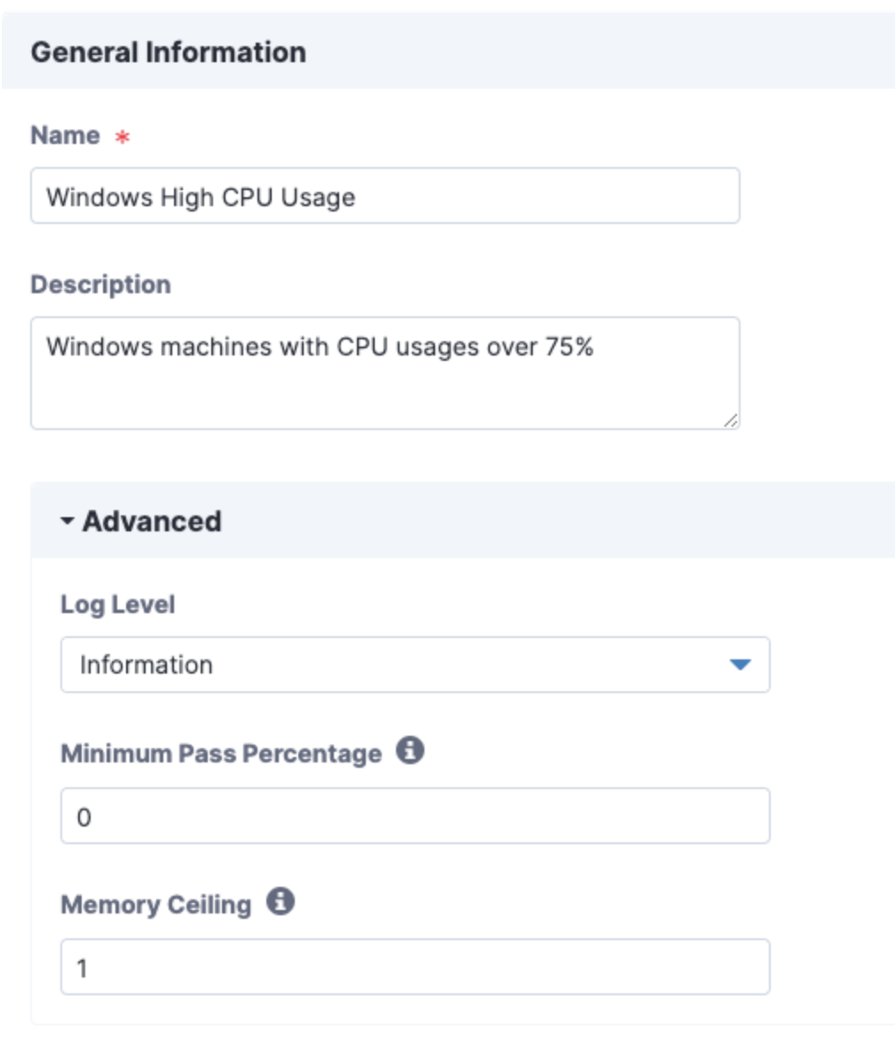 General Connection Information tab