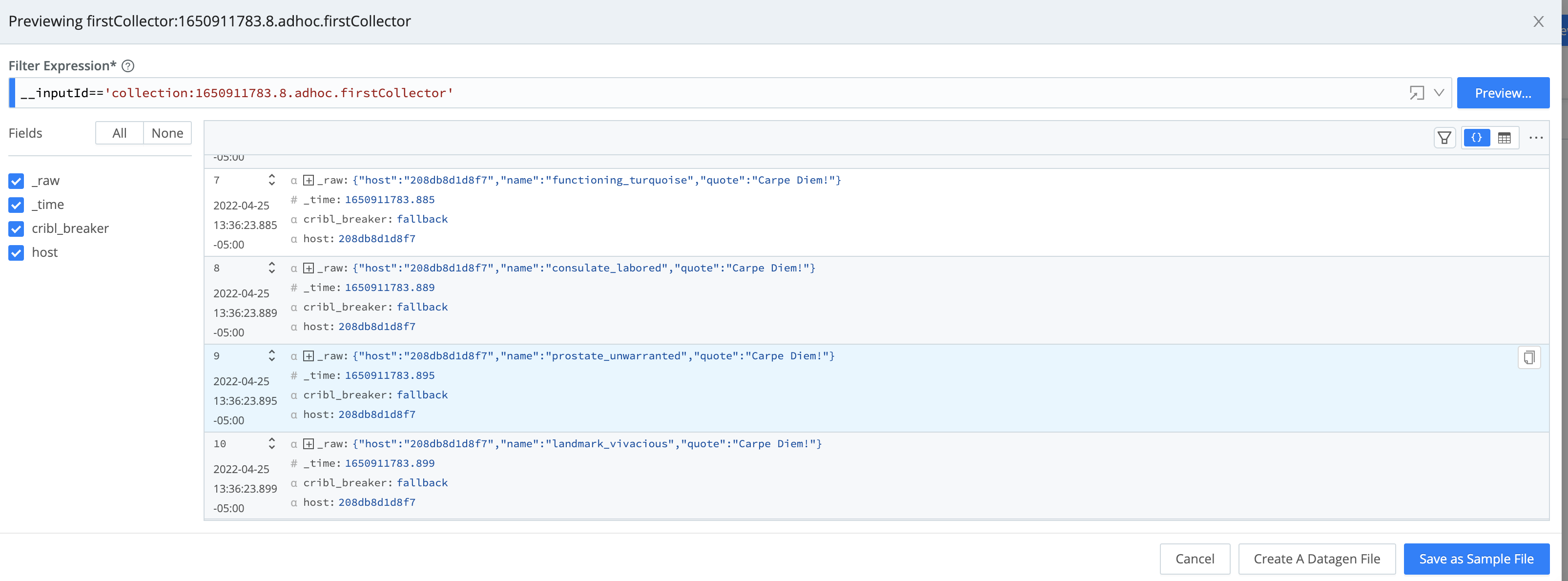 Run Updated Collector