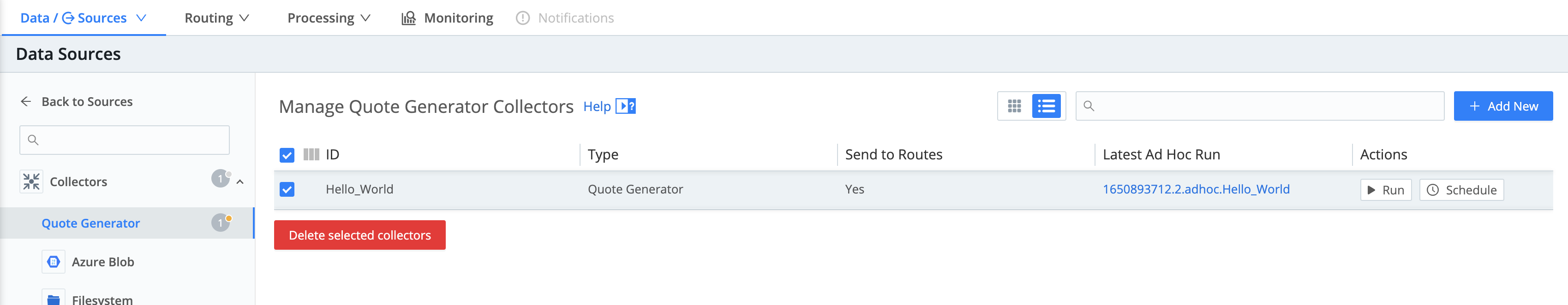 Delete the Collector