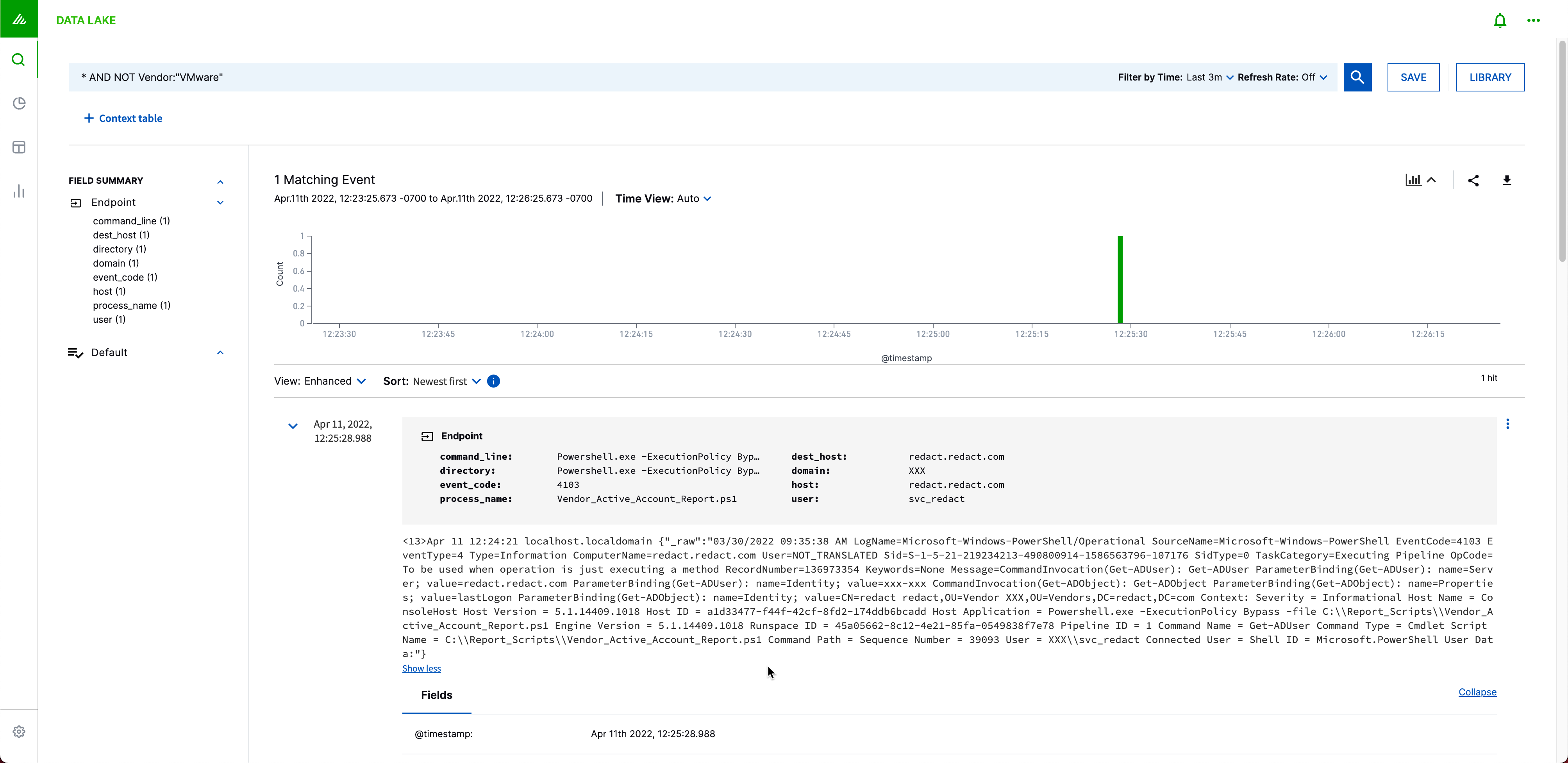 Validating event in Exabeam
