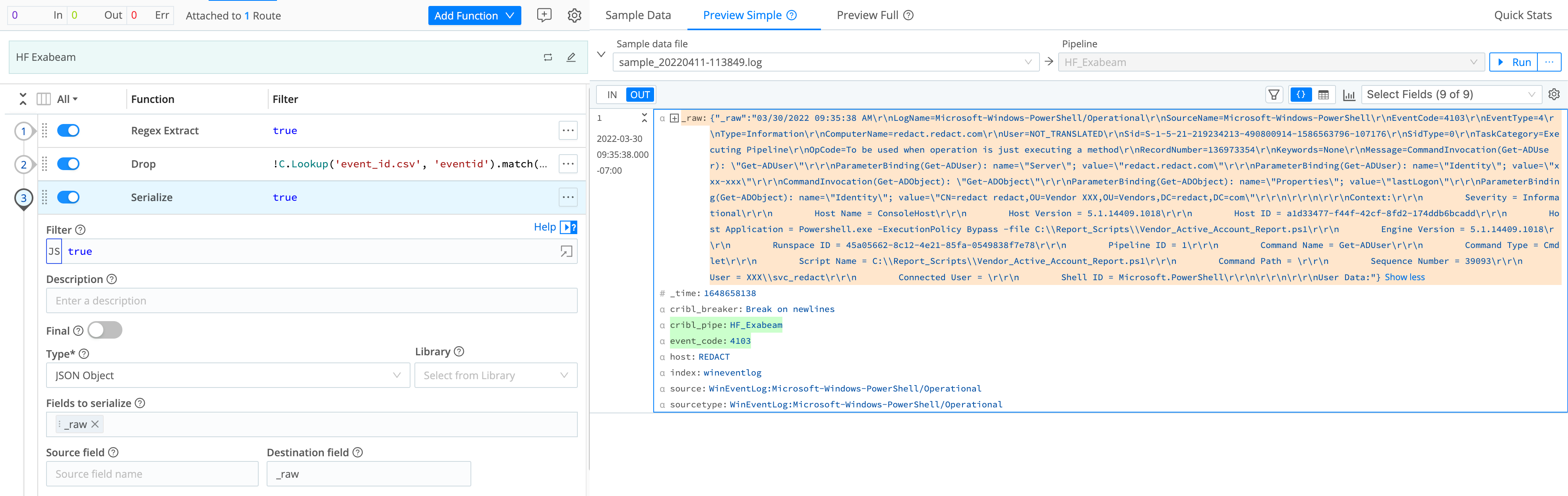 Reformatting the event