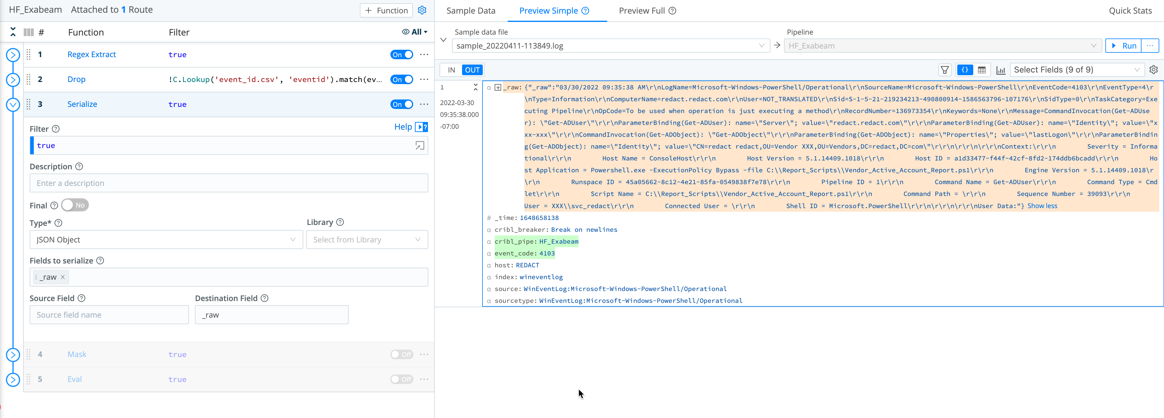 Reformatting the event