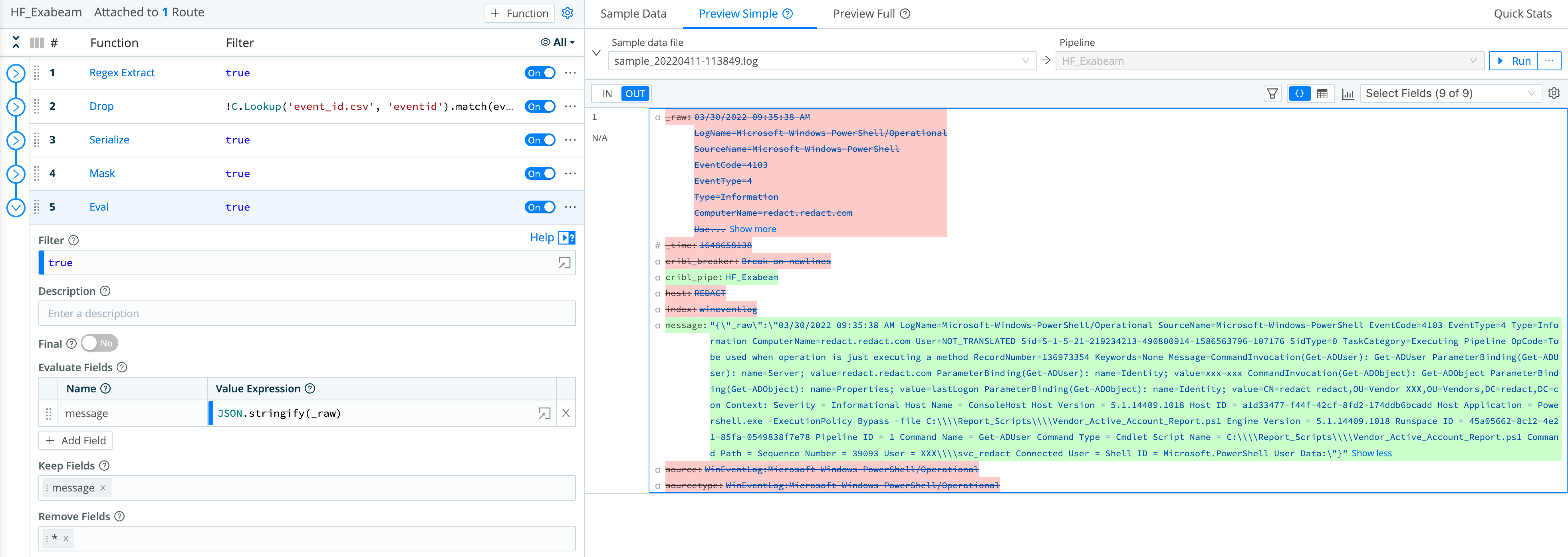 Eval Function to add an Exabeam-specific field