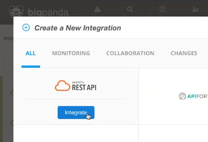 The Create a New Integration modal