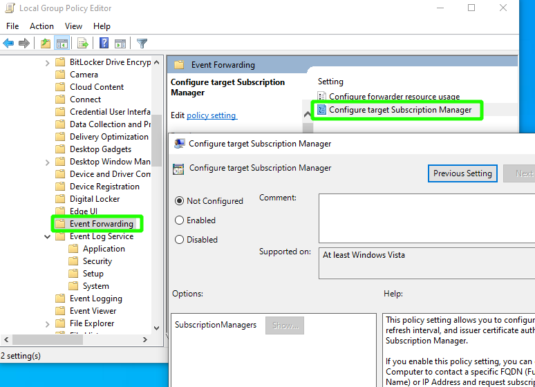 Configuring the Subscription Manager
