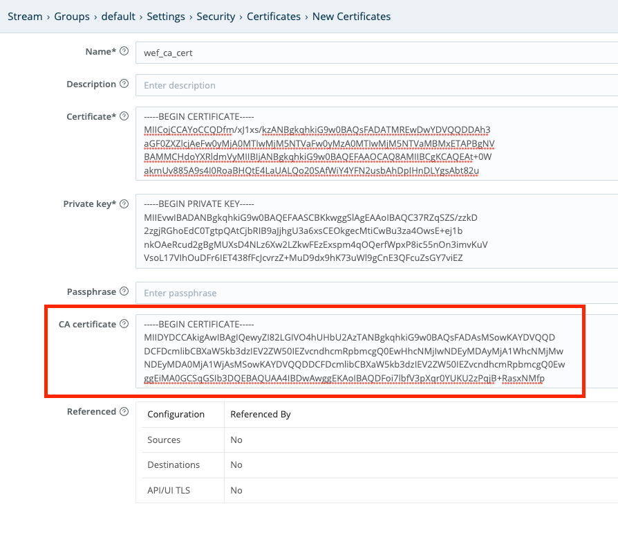 Configuring certificates