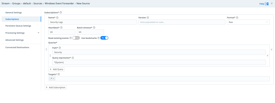 Configuring Subscriptions