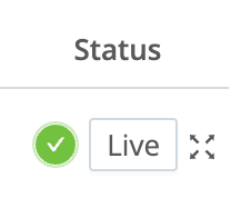 Status column with hover activated