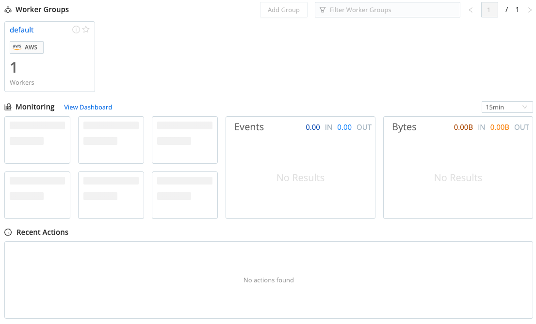 Selecting the default Worker Group